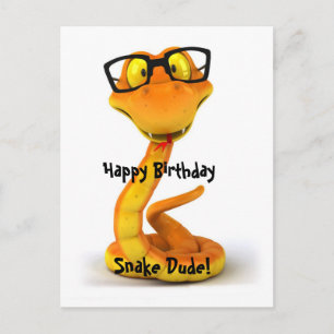 Snake Dude   Cute Chinese Zodiac Sign Postcard
