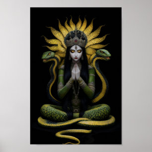 Snake Goddess Naga Kanya Queen Portrait Painting Poster