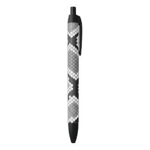 Snake Grey and Light Grey Print Black Ink Pen