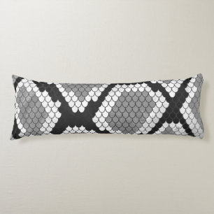 Snake Grey and Light Grey Print Body Cushion