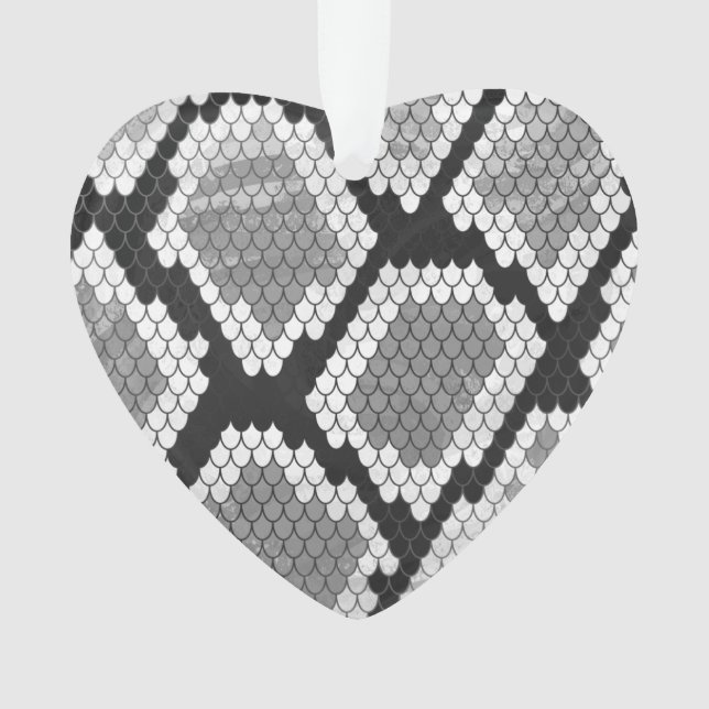 Snake Grey and Light Grey Print Ornament (Front)