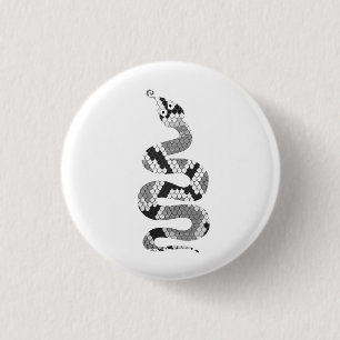 Snake Grey and Light Grey Silhouette 3 Cm Round Badge