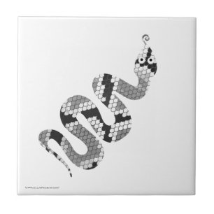 Snake Grey and Light Grey Silhouette Ceramic Tile