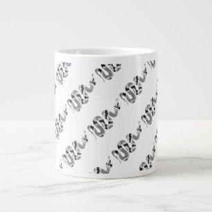 Snake Grey and Light Grey Silhouette Large Coffee Mug