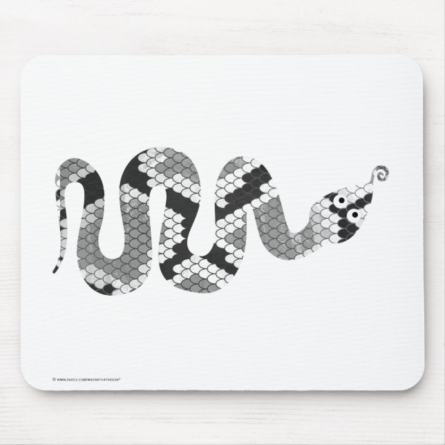 Snake Grey and Light Grey Silhouette Mouse Pad (Front)