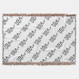 Snake Grey and Light Grey Silhouette Throw Blanket