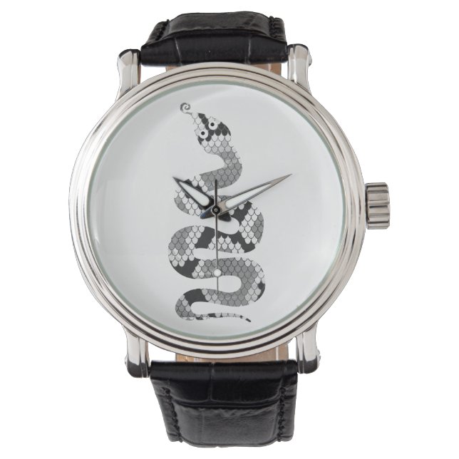 Snake Grey and Light Grey Silhouette Watch (Front)
