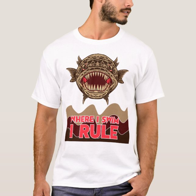 Snake Head Fish Where I Swim I Rule T-Shirt (Front)
