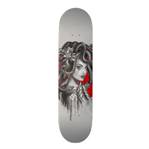 Snake Head Girl Medusa from Greek Myth Skateboard