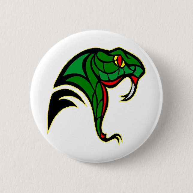 Snake Head Tattoo 6 Cm Round Badge (Front)