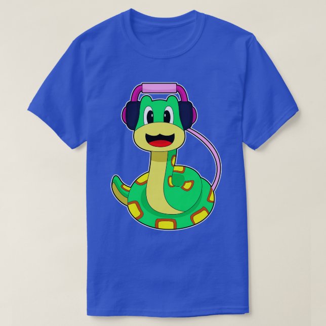 Snake Headphone Music T-Shirt (Design Front)