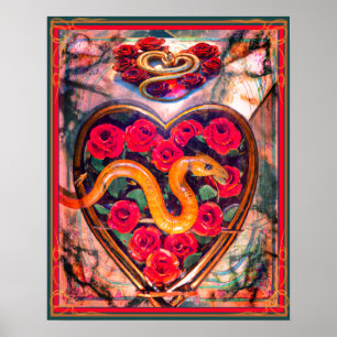 Snake, Heart and Roses Deadly Valentine Poster