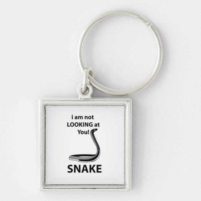Snake I am Not Looking At You Funny Snake Key Ring (Front)