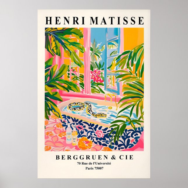 Snake in bathtub poster, Matisse print, Dopamine Poster (Front)