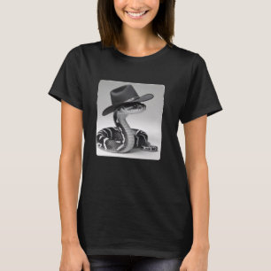 Snake In Cowboy Hat Funny Animal Photobooth Snake T-Shirt