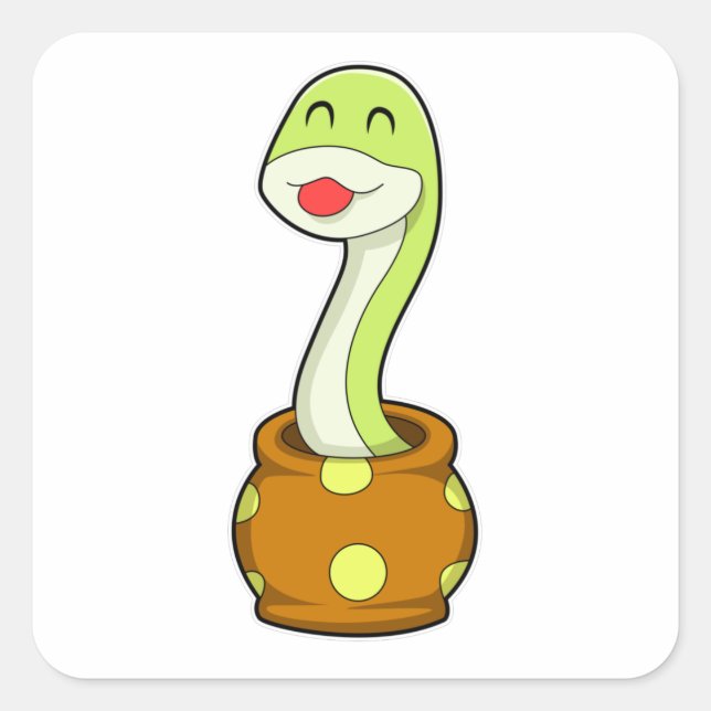 Snake in Jar Square Sticker (Front)
