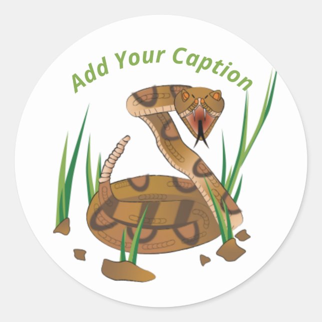 Snake in the Grass Classic Round Sticker (Front)