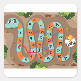 Snake Ladder Game Square Sticker