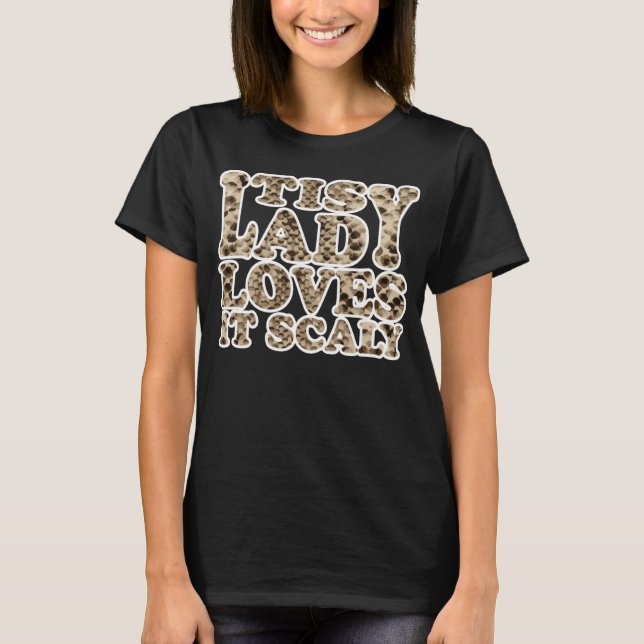 Snake Lady Loves it Scaly Banana Ball Python T-Shirt (Front)