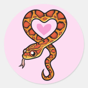 Snake Love Classic Round Sticker