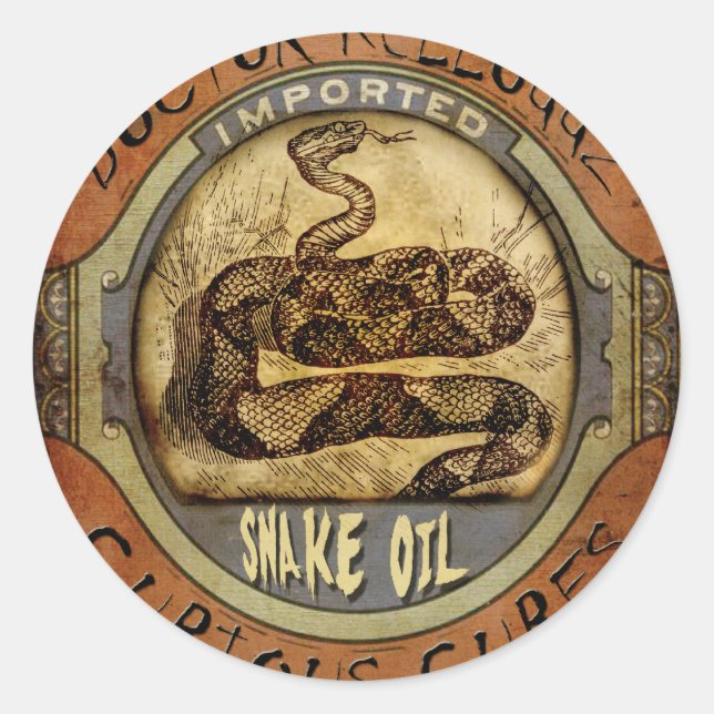 Snake Oil Classic Round Sticker (Front)