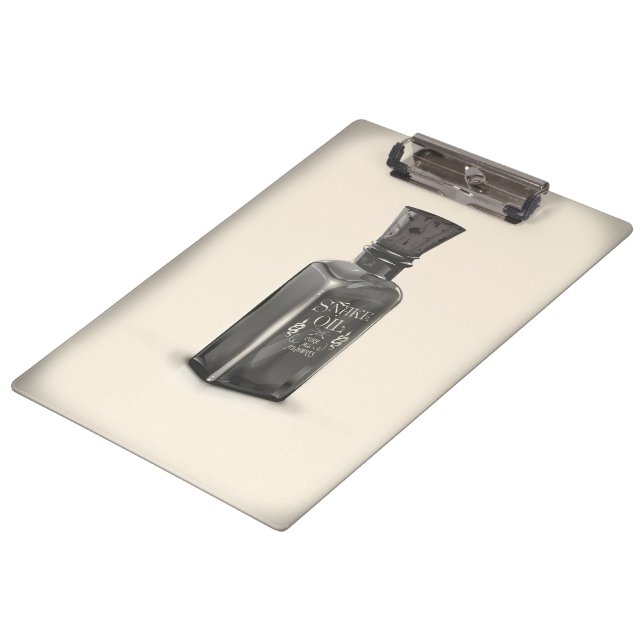 Snake Oil "Cure All Ailments" Bottle funny poster Clipboard (Angled)