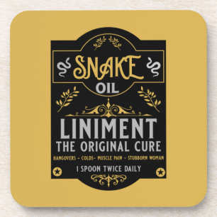 Snake oil salesman funny gifts for sales people coaster