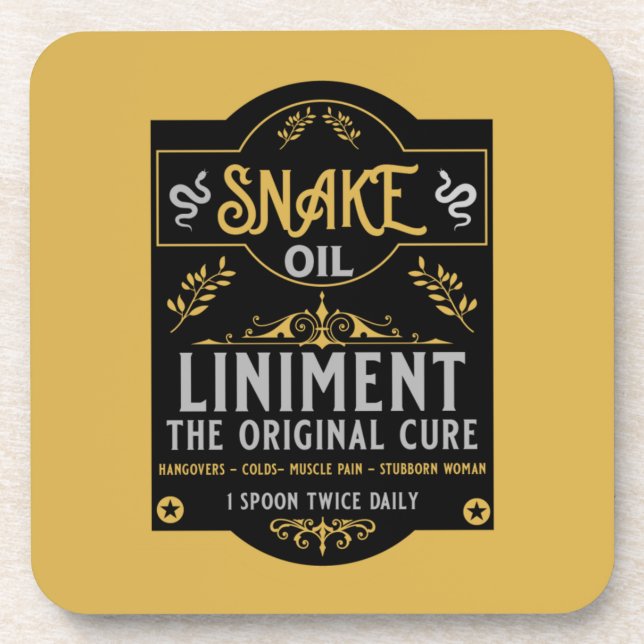 Snake oil salesman funny gifts for sales people   coaster (Front)