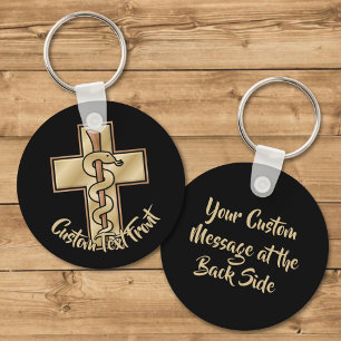 Snake on Cross Key Ring