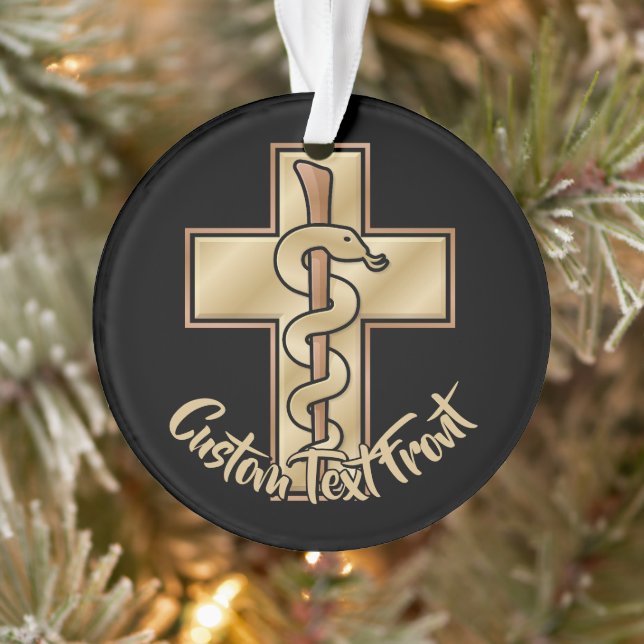 Snake on Cross Ornament (Tree)