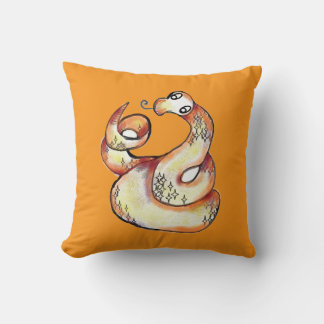 snake on orange cushion