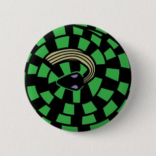 Snake - Optical Illusion (green) 6 Cm Round Badge