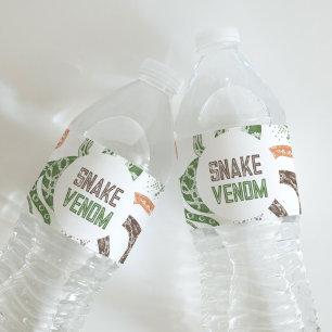 Snake Party Water Bottle Labels