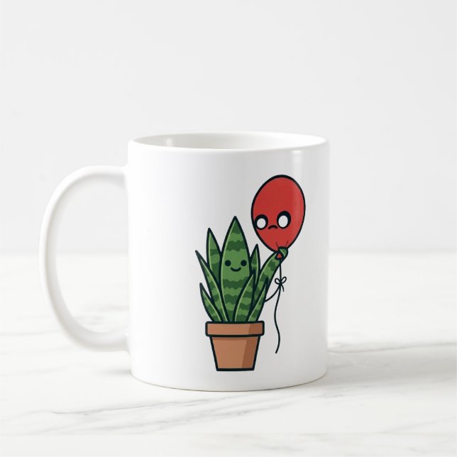 Snake plant and balloon Mug (Left)
