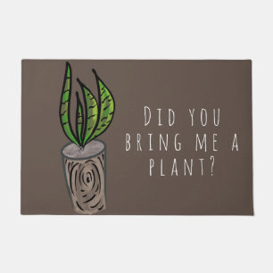Snake Plant Hand Drawn Illustration Doormat