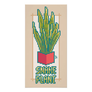 Snake plant Pixel Art Poster