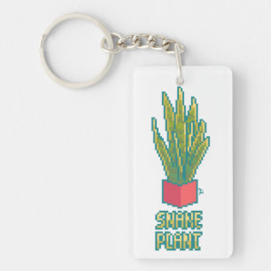 Snake plant Pixelart, Pixel Art Key Ring
