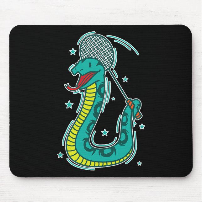 Snake Plays Badminton  Mouse Pad (Front)