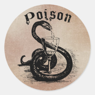 Snake Poison Halloween Gothic Classic Round Sticker