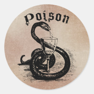 Snake Poison Halloween Gothic Classic Round Sticker