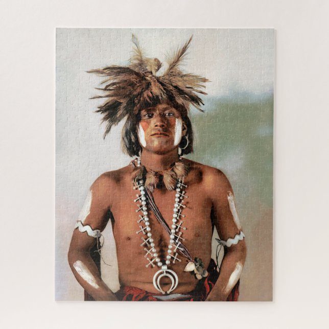 Snake Priest, an American Indian Jigsaw Puzzle (Vertical)