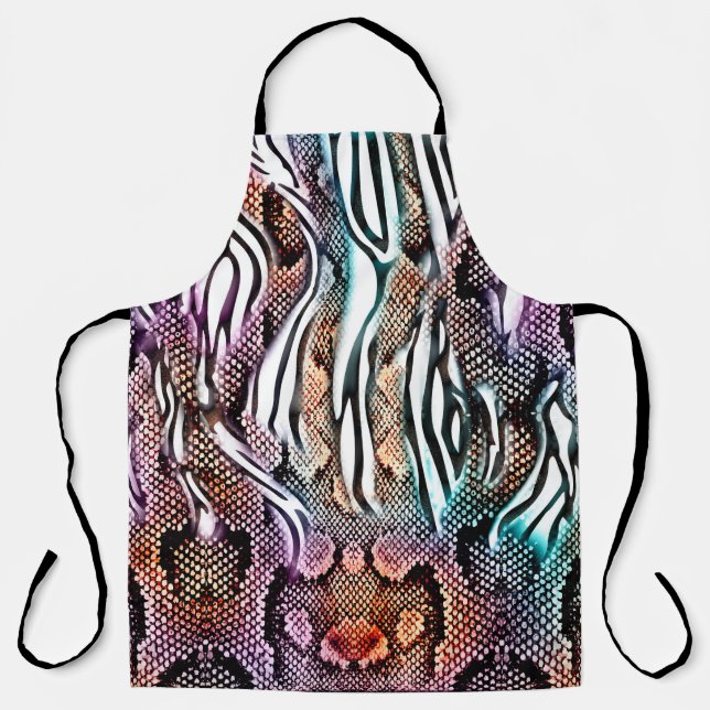 Snake Print, Animal print, ccolorful,  Apron (Front)