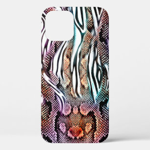 Snake Print, Animal print, ccolorful, iPhone 12 Case