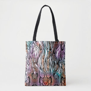 Snake Print, Animal print, ccolorful, Tote Bag
