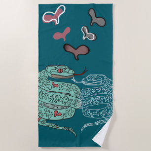 Snake print beach towel