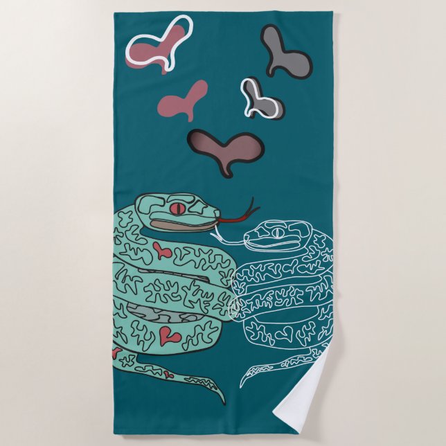 Snake print beach towel (Front)