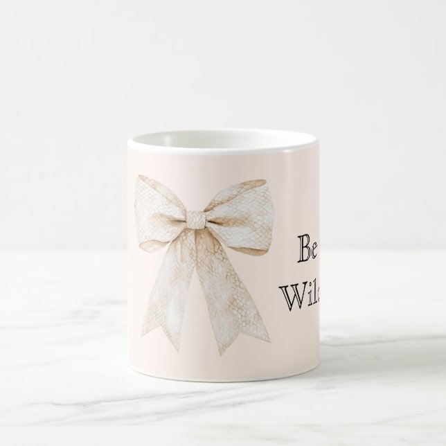 Snake Print Bow Be Wild Coffee Mug (Center)