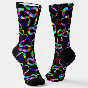 Snake Psychedelic Rainbow Colours Socks