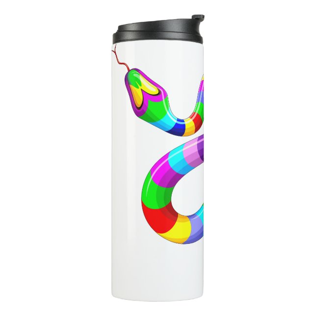 Snake Psychedelic Rainbow Colours Thermal Tumbler (Rotated Left)