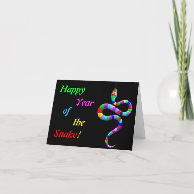 Snake Psychedelic Rainbow Note Card (Front)